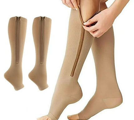 Copper Zip-Up Compression Socks