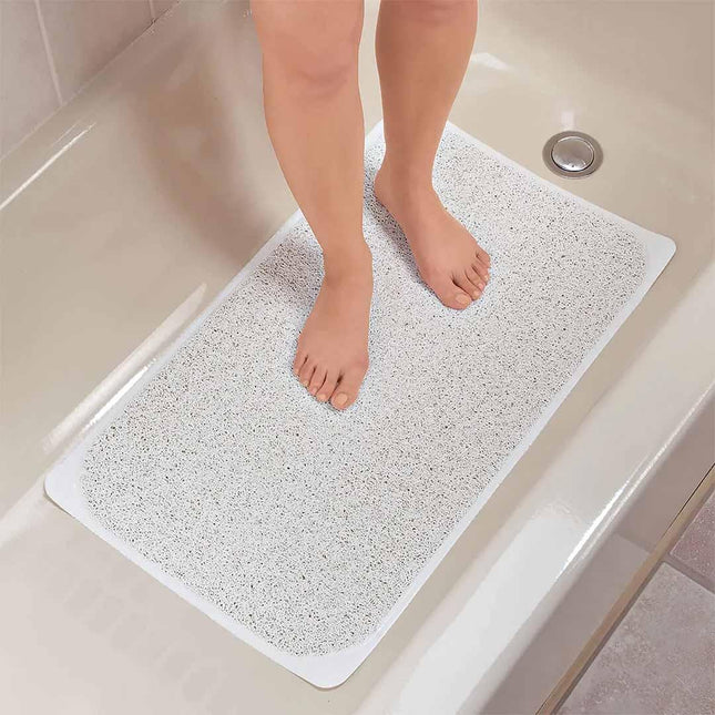 Deluxe Loofah Shower Mat - Pure White