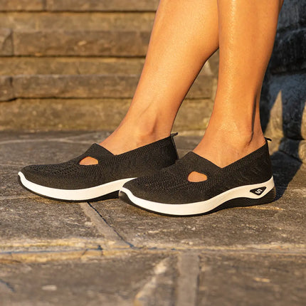 Gail Black Ladies Slip Ons