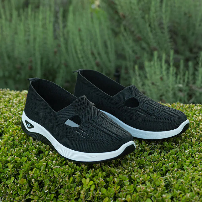 Gail Black Ladies Slip Ons