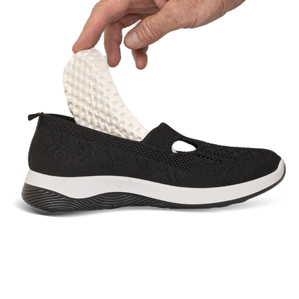 Gail Black Ladies Slip Ons